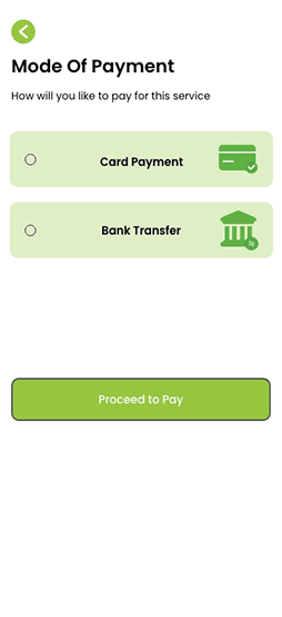 Mode of payment